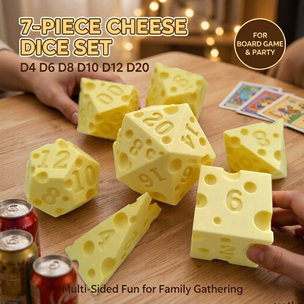 Board Game Live - Kreatives Unregelmäßiges Käse Würfel Set D4
